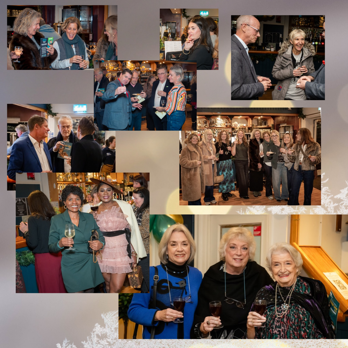 Montage of images of groups of people enjoying the 2025 fashion show
